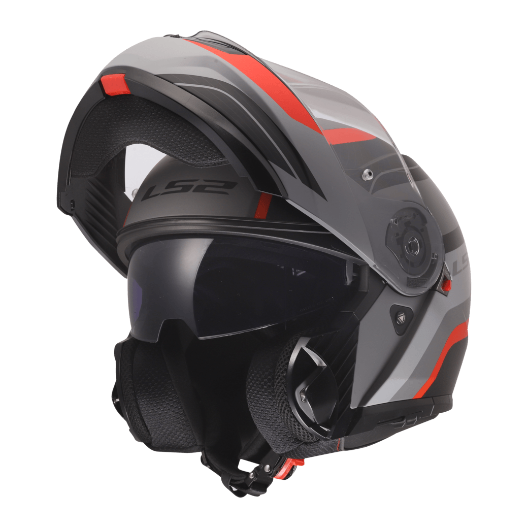 CASCO LS2 908 STROBE II MONZA NEGRO/GRIS/ROJO